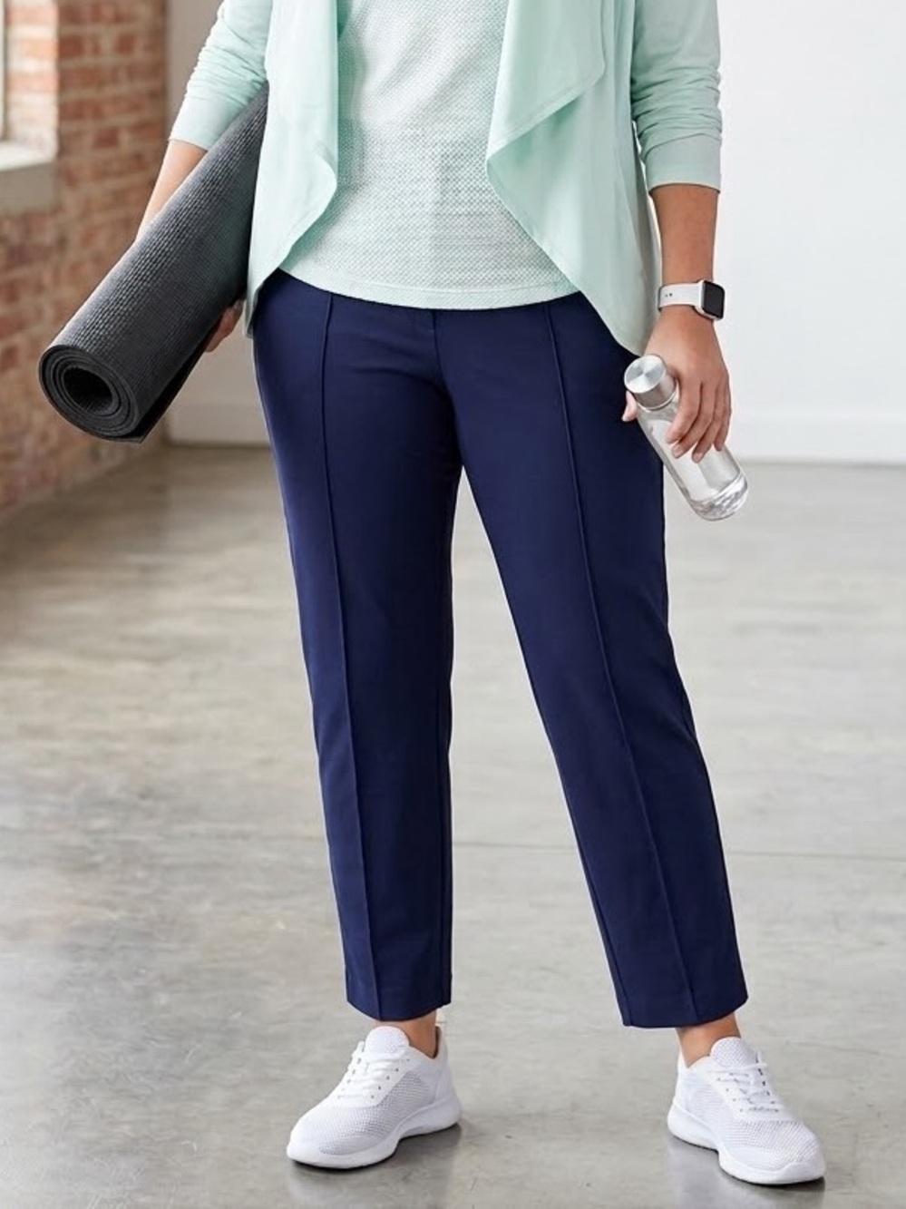T by Talbots Navy Blue Zip Pocket Front Seam Stretch Ankle Pants XL